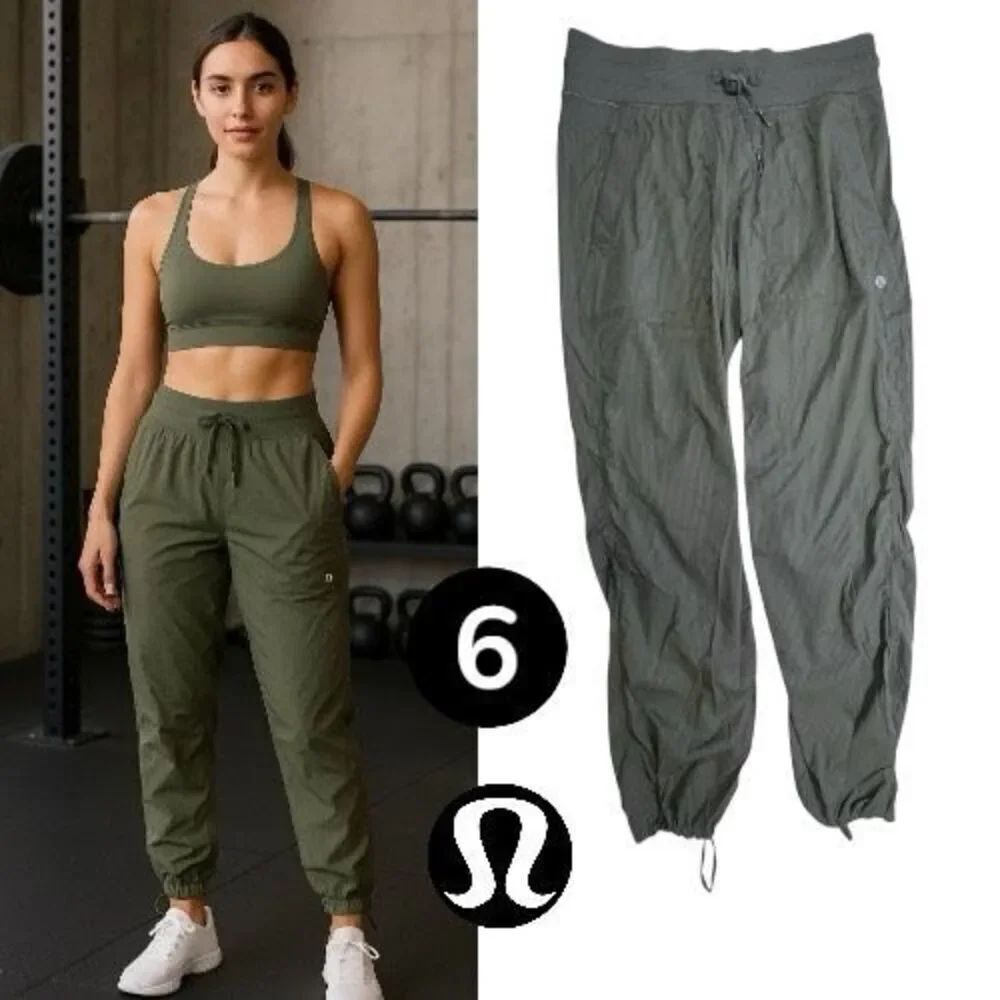 Lululemon Athletica Women's Dance Studio Activewear Jogger Pants Olive Size 6